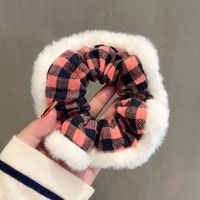 Autumn And Winter New Hair Ring Ponytail Plaid Plush Rubber Band Sweet Temperament Hair Rope sku image 1