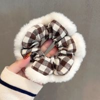 Autumn And Winter New Hair Ring Ponytail Plaid Plush Rubber Band Sweet Temperament Hair Rope sku image 3