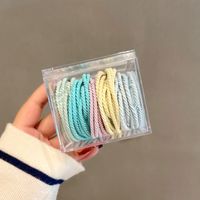 New Box Head Rope Simple Temperament Korean Leather Case 2021 New Hair Ring Black Rubber Band Hair Rope Tie Ponytail sku image 1