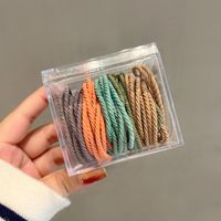 New Box Head Rope Simple Temperament Korean Leather Case 2021 New Hair Ring Black Rubber Band Hair Rope Tie Ponytail sku image 3