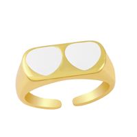 European And American Cross-border Jewelry Simple Creative Retro Dripping Peach Heart Geometric Ring sku image 1