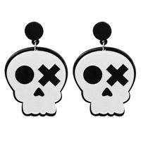 Halloween Funny Pumpkin Skull Ghost Acrylic Personality Resin Earrings sku image 1