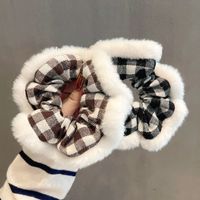 Autumn And Winter New Hair Ring Ponytail Plaid Plush Rubber Band Sweet Temperament Hair Rope main image 2