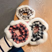 Autumn And Winter New Hair Ring Ponytail Plaid Plush Rubber Band Sweet Temperament Hair Rope main image 5