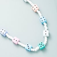 Exaggerated Color Acrylic Dice Handmade Beaded Necklace Personality Hip-hop Style Clavicle Chain main image 3