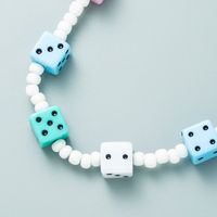 Exaggerated Color Acrylic Dice Handmade Beaded Necklace Personality Hip-hop Style Clavicle Chain main image 4