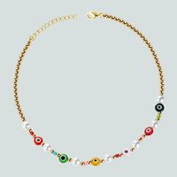 Retro Devil's Eyes Ethnic Style Colored Rice Bead Imitation Pearl Necklace Personalized Handmade Beaded Necklace main image 1