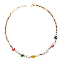 Retro Devil's Eyes Ethnic Style Colored Rice Bead Imitation Pearl Necklace Personalized Handmade Beaded Necklace main image 6