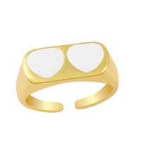 European And American Cross-border Jewelry Simple Creative Retro Dripping Peach Heart Geometric Ring main image 5