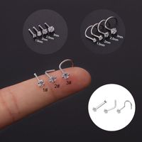 Ear Cartilage Rings & Studs Fashion Geometric 316 Stainless Steel  Inlaid Zircon Other main image 1