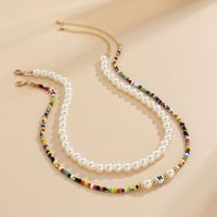 Cross-border Jewelry Mix And Match Rice Bead Woven Contrast Color Necklace Imitation Pearl Eye Letter Necklace main image 3