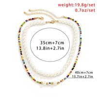 Cross-border Jewelry Mix And Match Rice Bead Woven Contrast Color Necklace Imitation Pearl Eye Letter Necklace main image 5