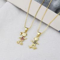 New Roller Skating Boys And Girls Pendant Gold-plated Copper Necklace main image 5