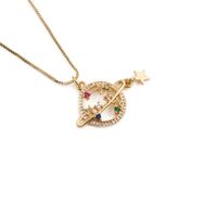 New Zircon Star-shaped Jewelry Necklace Cross-border Copper-plated Real Gold Star Pendant Necklace main image 1