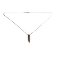 Fashion Semi-precious Stone Tiger's Eye Stone Bullet Pendant Stainless Steel Necklace main image 6