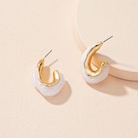 Retro Fashion Irregular Marble Pattern Contrast Color Arcylic Earrings Wholesale Nihaojewelry sku image 6