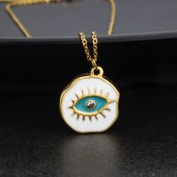 Cross-border New Arrival Retro Style Tag Necklace Men And Women Spot Copper Inlaid Zirconium Roman Style Star Moon Compass Pendant sku image 5