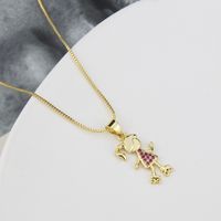 New Roller Skating Boys And Girls Pendant Gold-plated Copper Necklace sku image 6