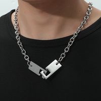 Diseño Minimalista Viento Oscuro Collar Personalidad Hip Hop Colgante Collar Corto De Acero Inoxidable sku image 2