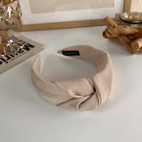 Fashion Fabric Knotted Female Hair Band Hairpin Cross Knotted Wide-brim Korean Hair Accessories sku image 1