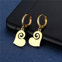 Cross-border European And American Stainless Steel Fashion Heart-shaped Geometric Earrings sku image 1