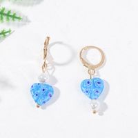 European And American Trend Simple Cute Creative Heart Glass Earrings Exquisite Flower Earrings Jewelry main image 5