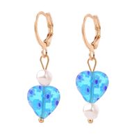 European And American Trend Simple Cute Creative Heart Glass Earrings Exquisite Flower Earrings Jewelry main image 6
