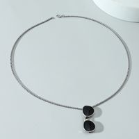 Magic Mirror Necklace Hip-hop Sunglasses Niche Design Pendant Stainless Steel Necklace main image 4