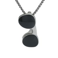 Magic Mirror Necklace Hip-hop Sunglasses Niche Design Pendant Stainless Steel Necklace main image 6