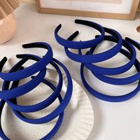 Blue Hair Band Korean Simple And Wide-sided Starting Out Decorated With Press Hairpin main image 3