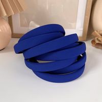 Blue Hair Band Korean Simple And Wide-sided Starting Out Decorated With Press Hairpin main image 4