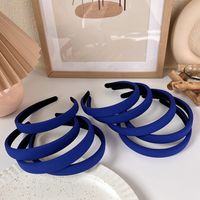 Blue Hair Band Korean Simple And Wide-sided Starting Out Decorated With Press Hairpin main image 5