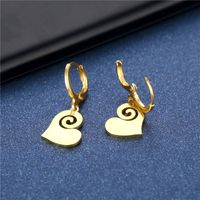 Cross-border European And American Stainless Steel Fashion Heart-shaped Geometric Earrings main image 5