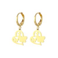 European And American Heart-shaped Butterfly Earrings Stainless Steel 18k Gold Earrings main image 6
