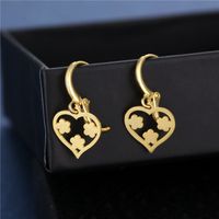 Fashion Accessories Stainless Steel Heart-shaped Plum Blossom Smooth Earrings main image 4