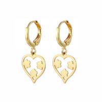 Fashion Accessories Stainless Steel Heart-shaped Plum Blossom Smooth Earrings main image 6