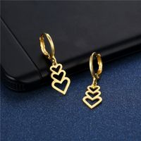 Simple Stainless Steel Peach Heart Earrings New Heart Series Earrings Wholesale main image 3