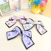 Korea New Bow Hairpin Printing Big Butterfly Sweet Spring Clip main image 3