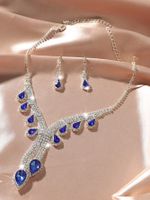 Conjunto De Collar Y Aretes De Aleación De Diamantes De Imitación Para Mujer main image 5