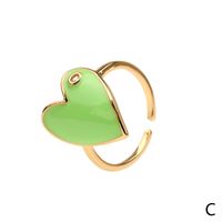 Color Dripping Oil Love Ring European And American Cross-border New Heart-shaped Zircon Copper Ring Fashion Accessories main image 3