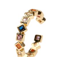 New Rainbow Series Zircon Copper Ring Design Personality Joint Index Finger Ring Cross-border Accessories Wholesale main image 5