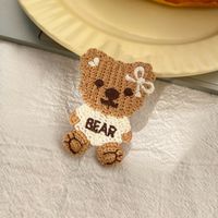 Cute Student Children Knitting Cartoon Bear Bb Clip Seaside Clip Side Bear Hair Clip main image 5