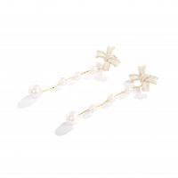 2021 New High-end Atmosphere Long Two-wear Dripping Retro Bow Pearl Earrings main image 6