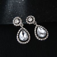 Simple Personality Diamond-studded Water Drop Long Earrings main image 5