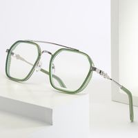2021 New Flat Glasses Men's Fashion Big Frame Optical Frames Double Beam Glasses Wholesale main image 1