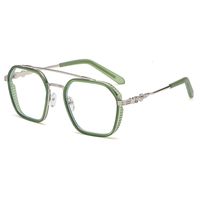 2021 New Flat Glasses Men's Fashion Big Frame Optical Frames Double Beam Glasses Wholesale main image 6