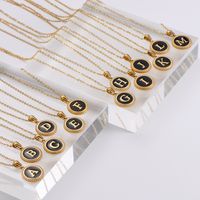 Fashion Accessories Clavicle Chain Stainless Steel 18k Gold Smeared Oil Round Small Pendant 26 Letters Necklace main image 3