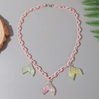 Creative Acrylic Chain Mermaid Tail Necklace Creative Cross-border Resin Pendant Jewelry main image 6