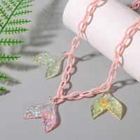Creative Acrylic Chain Mermaid Tail Necklace Creative Cross-border Resin Pendant Jewelry main image 4