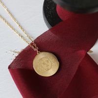 Retro Sun Moon Coin Necklace Medium-long Titanium Steel Plated Sweater Chain main image 1